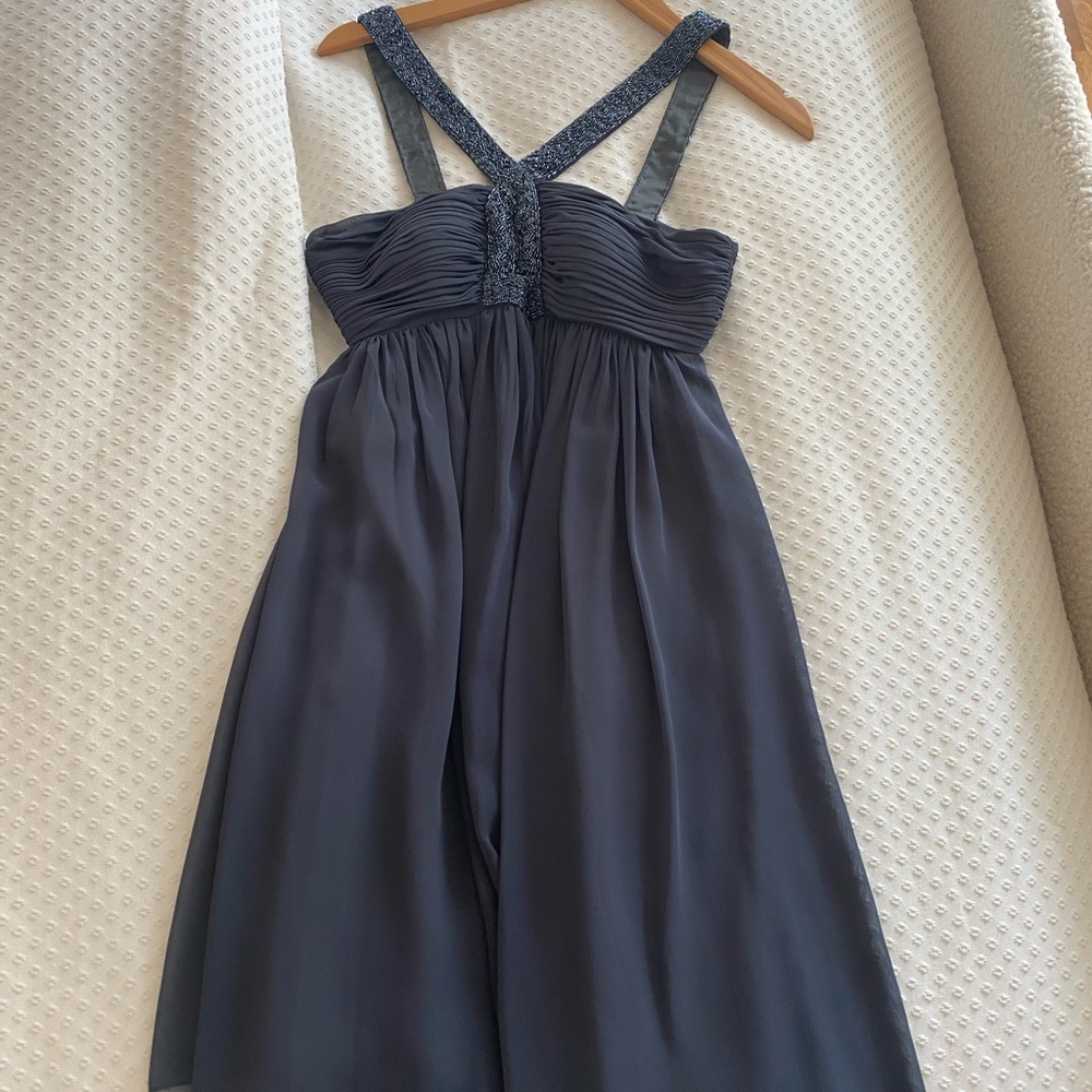 Deep grey and sequins cocktail dress